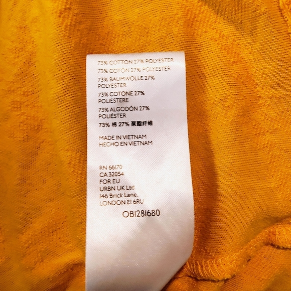 Anthropologie Mustard Yellow Textured Henley Style Button Front Tank Top in M - Picture 9 of 9